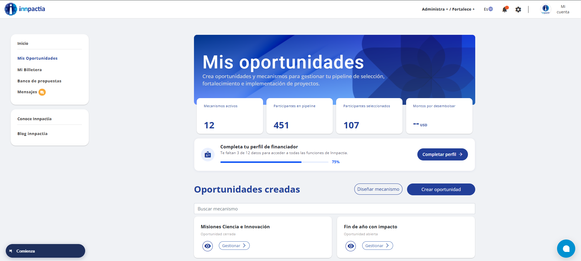 Innpactia product screenshot